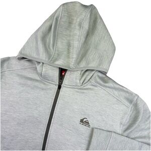 Quicksilver Hoodie Men's XL Sage Green Bonded Full Zip Pullover Y2K Surfwear